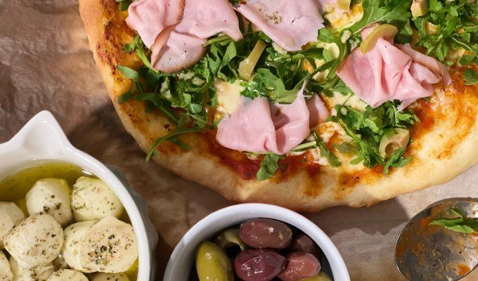 Italian thin crust pizza