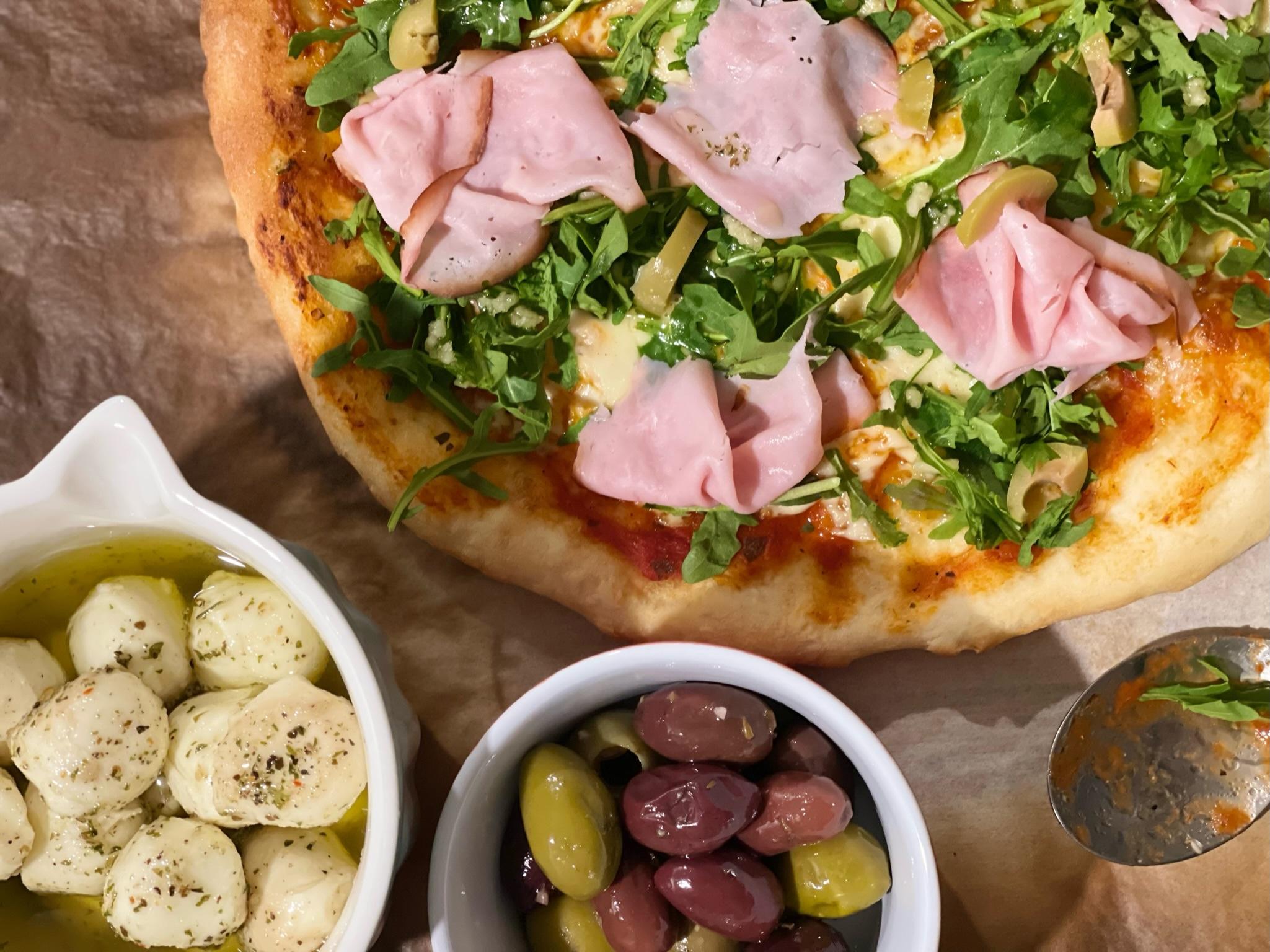 Italian thin crust pizza
